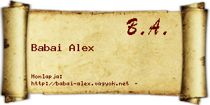 Babai Alex névjegykártya